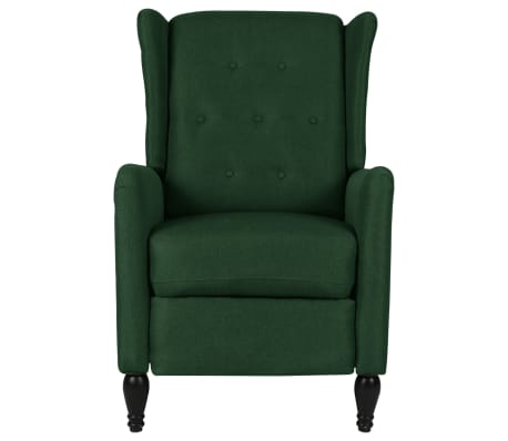 vidaXL Fauteuil inclinable Vert foncé Tissu