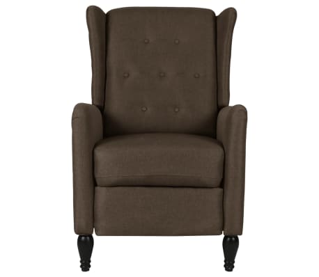 vidaXL Rozkładany fotel masujący, ciemnobrązowy, obity tkaniną