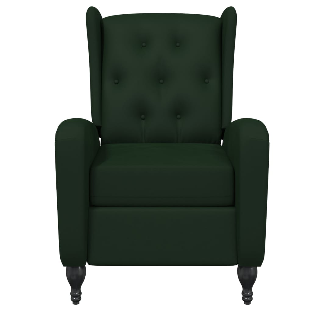 vidaXL Fauteuil inclinable Vert foncé Velours