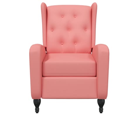 vidaXL Rozkładany fotel masujący, różowy, obity aksamitem