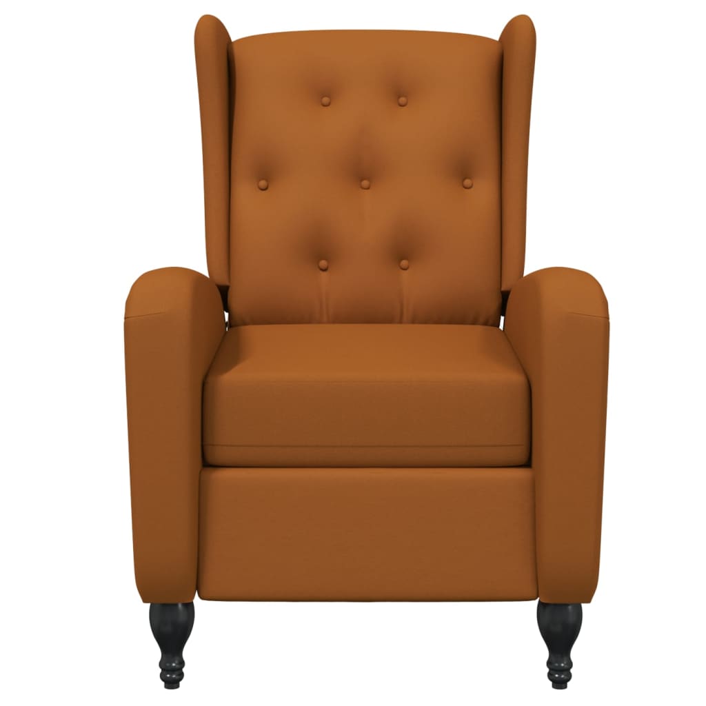 vidaXL Rozkładany fotel masujący, brązowy, obity aksamitem