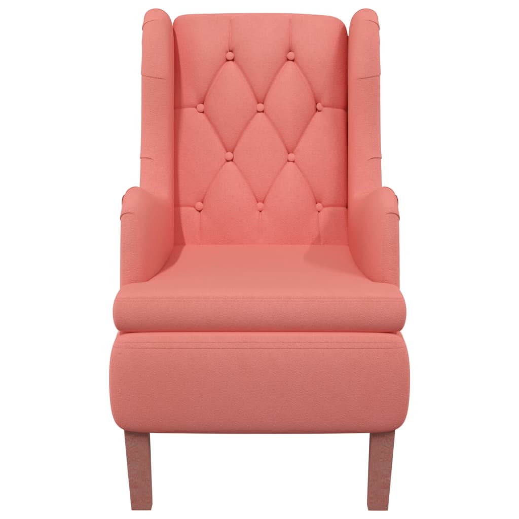 

vidaXL Fauteuil met massief rubberwood poten fluweel roze