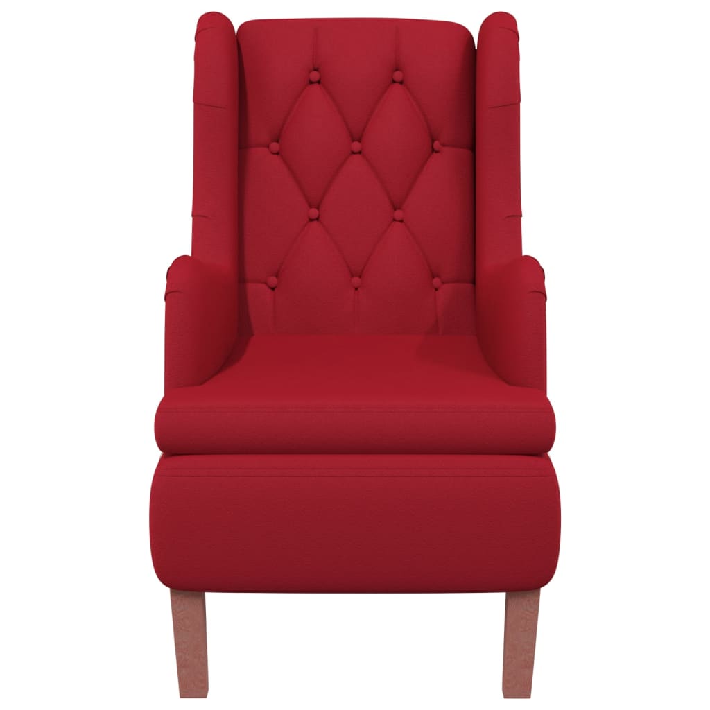 

vidaXL Fauteuil met massief rubberwood poten fluweel wijnrood
