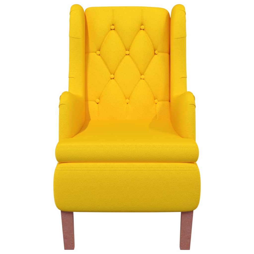 

vidaXL Fauteuil met massief rubberwood poten fluweel geel