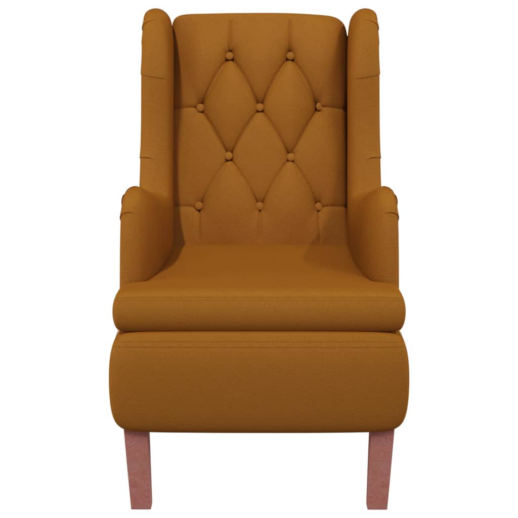 vidaXL Fauteuil met massief rubberwood poten fluweel bruin