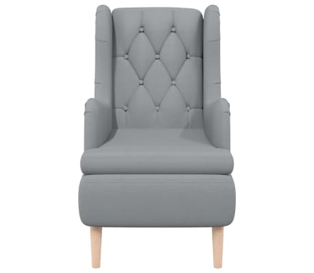 vidaXL Armchair with Solid Rubber Wood Feet Light Grey Fabric