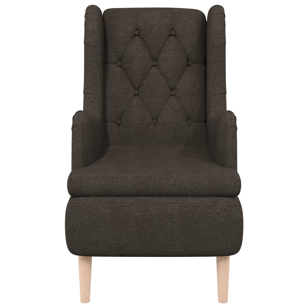 

vidaXL Fauteuil met massief rubberwood poten stof donkerbruin