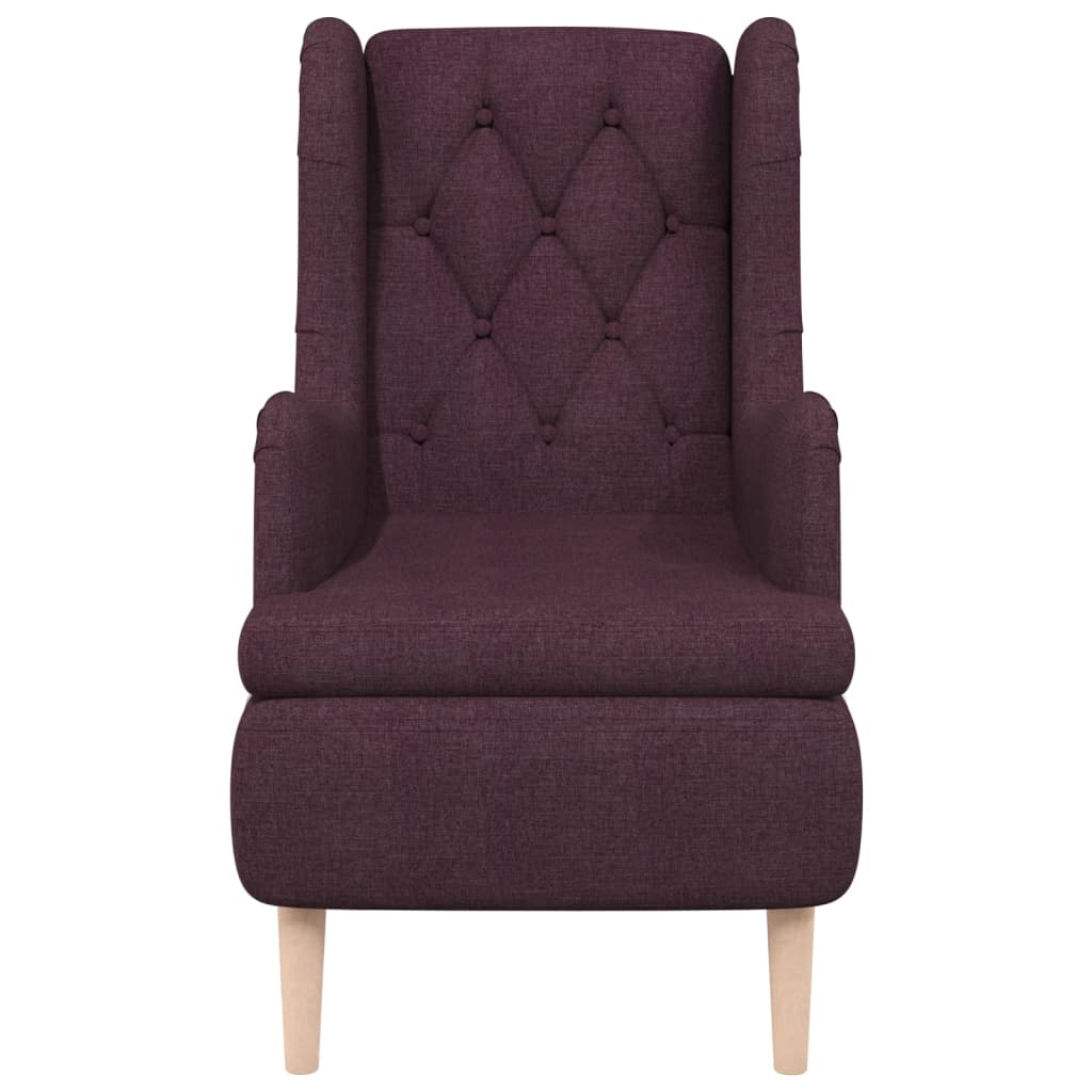 

vidaXL Fauteuil met massief rubberwood poten stof paars