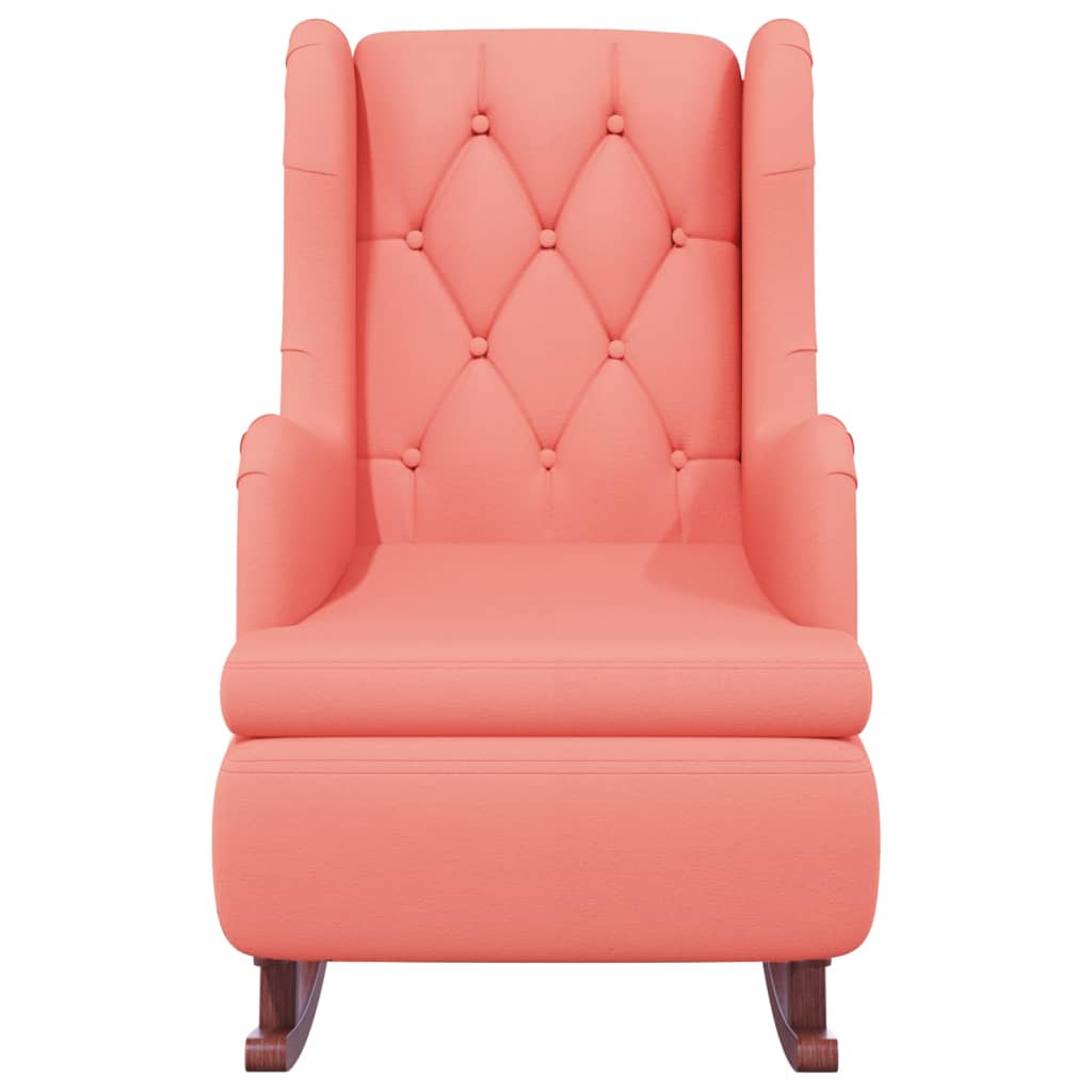 

vidaXL Fauteuil met massief rubberwood schommelpoten fluweel roze