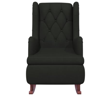 vidaXL Sillón con patas mecedoras madera de caucho terciopelo negro