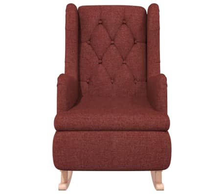vidaXL Люлеещ фотьойл с крака от каучук масив, виненочервен, текстил