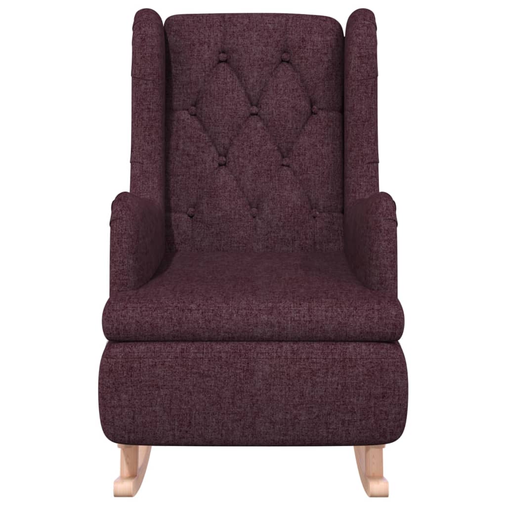 vidaXL Fauteuil met massief rubberwood schommelpoten stof paars