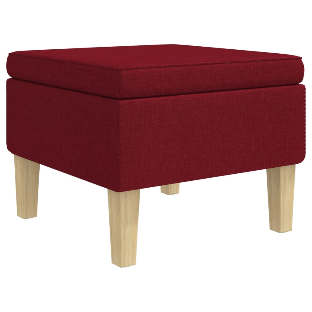 Scaun cu picioare din lemn, roșu vin, material textil