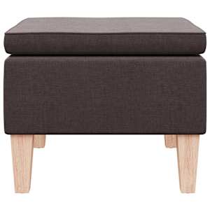 vidaXL Poggiapiedi con Gambe in Legno Marrone Scuro in Tessuto