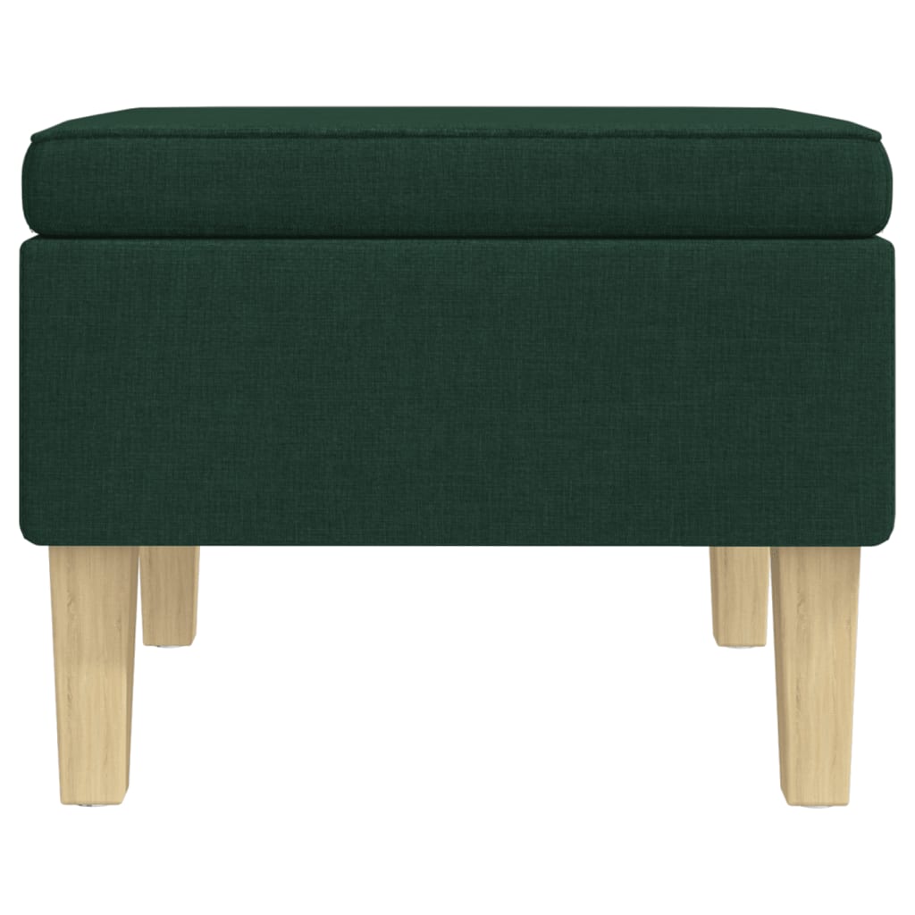 vidaXL Tabouret avec pieds en bois Vert foncé Tissu