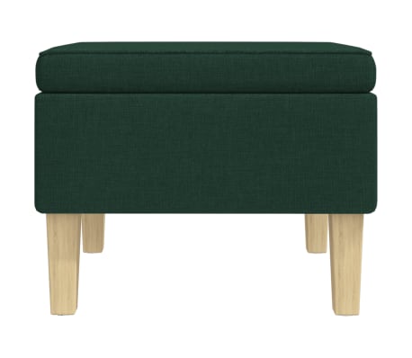 vidaXL Tabouret avec pieds en bois Vert foncé Tissu