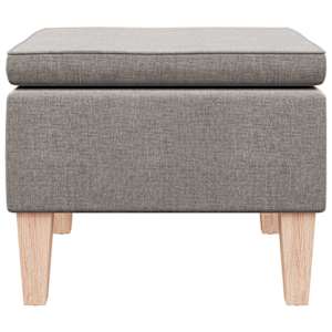 Stolička s dřevěnými nohami taupe textil - obrázek 5