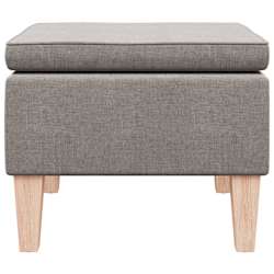 vidaXL Kruk met houten poten stof taupe