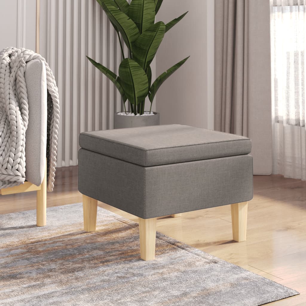 vidaXL Hocker mit Holzbeinen Taupe Stoff