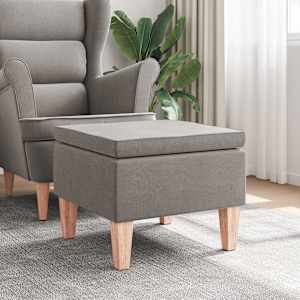 Stolička s dřevěnými nohami taupe textil - obrázek 1