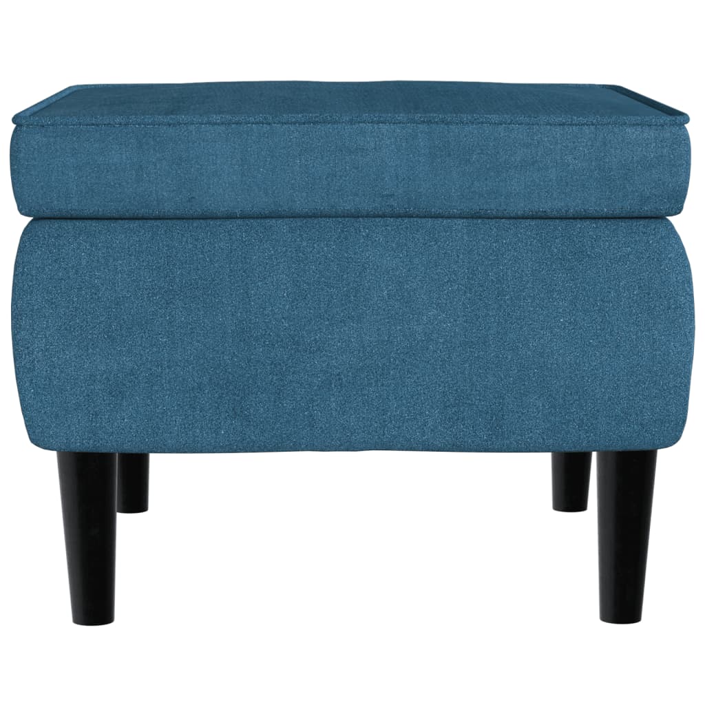 Thumbnail - vidaXL Hocker mit Holzbeinen Blau Samt