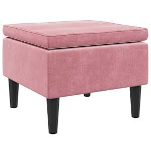 vidaXL pink puidust jalgadega, roosa, samet