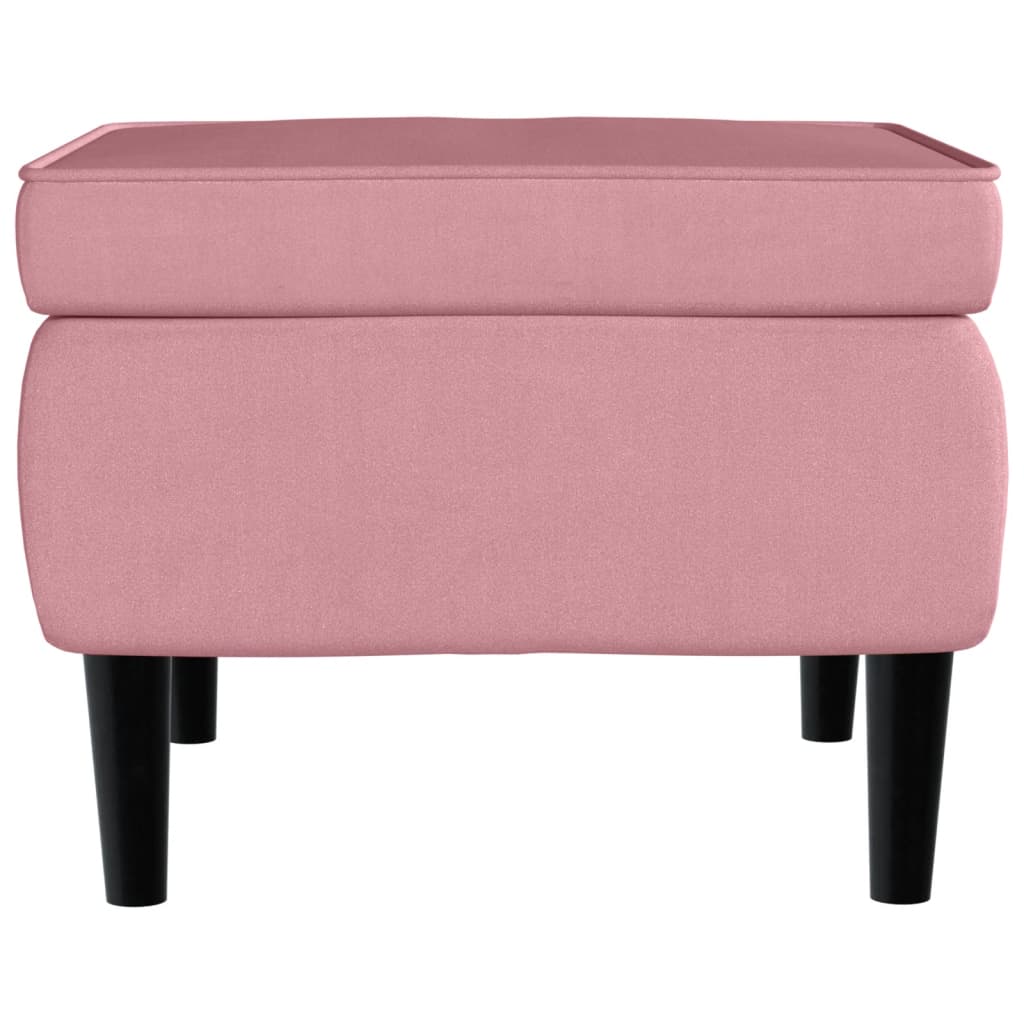 vidaXL Tabouret avec pieds en bois Rose Velours