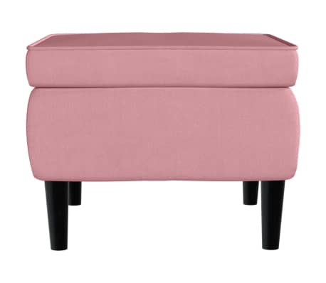 vidaXL Taburete con patas de madera terciopelo rosa