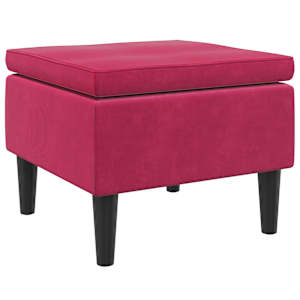 vidaXL pink puidust jalgadega, veinipunane, samet