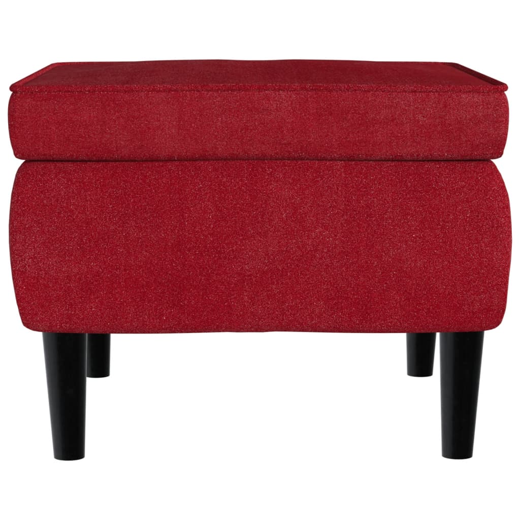 vidaXL Tabouret avec pieds en bois Rouge bordeaux Velours