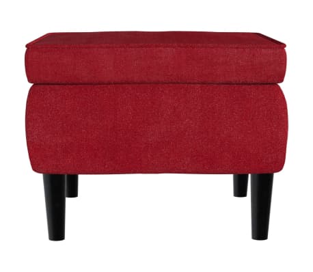 vidaXL Tabouret avec pieds en bois Rouge bordeaux Velours