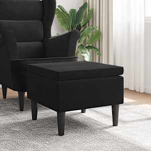 Stolček z lesenimi nogami črn žamet