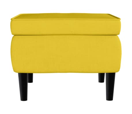 vidaXL Taburete con patas de madera terciopelo amarillo