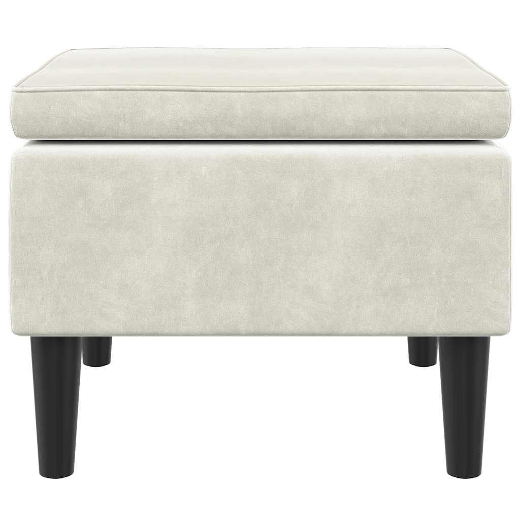 Thumbnail - vidaXL Hocker mit Holzbeinen Cremefarbener Samt