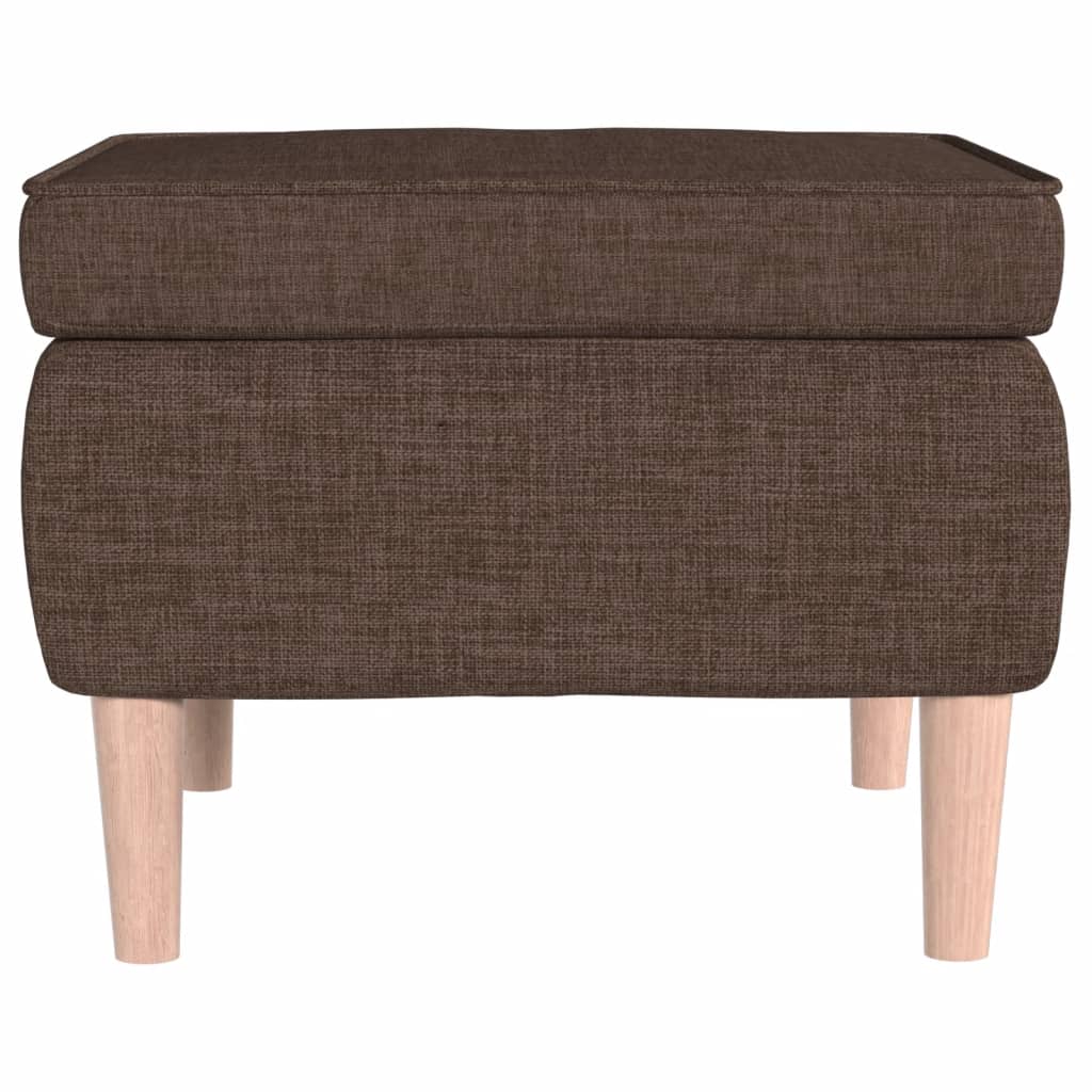 vidaXL Tabouret avec pieds en bois Marron Tissu