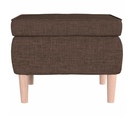 vidaXL Tabouret avec pieds en bois Marron Tissu