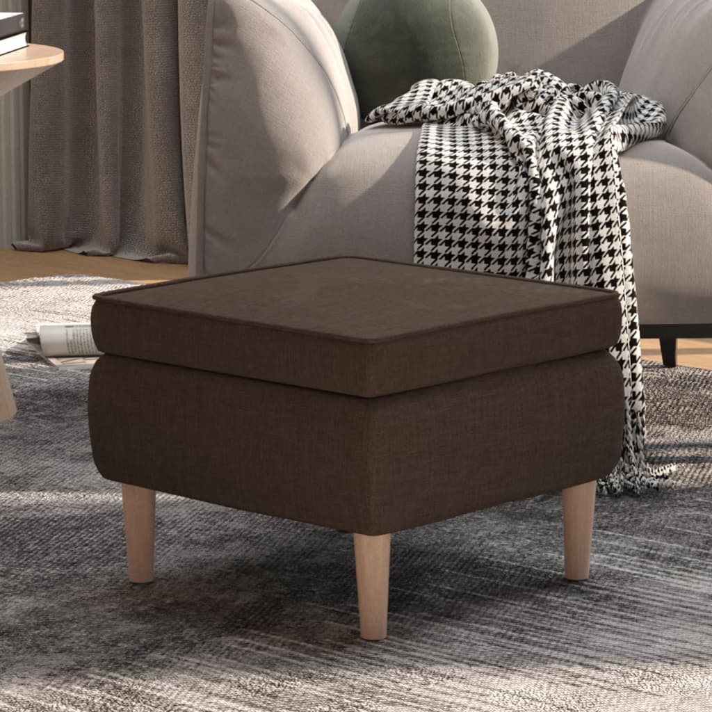vidaXL Scaun cu picioare din lemn, maro închis, material textil din