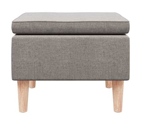 vidaXL Kruk met houten poten stof taupe