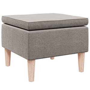 Stolička s dřevěnými nohami taupe textil - obrázek 4