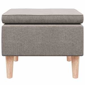 Stolička s dřevěnými nohami taupe textil - obrázek 5
