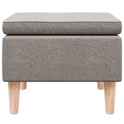 vidaXL Kruk met houten poten stof taupe