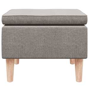 vidaXL Kruk met houten poten stof taupe