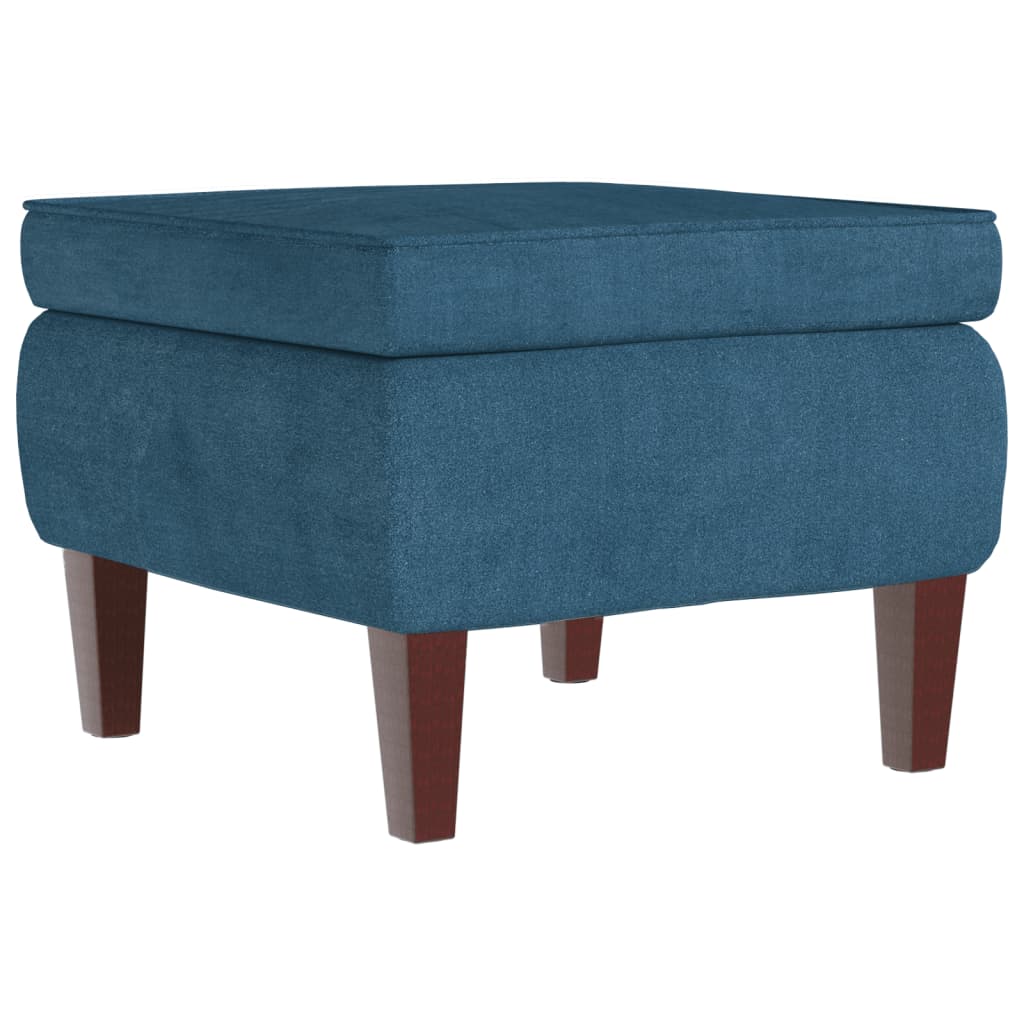 Thumbnail - vidaXL Hocker mit Holzbeinen Blau Samt