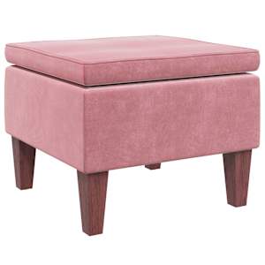vidaXL pink puidust jalgadega, roosa, samet
