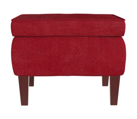 vidaXL Tabouret avec pieds en bois Rouge bordeaux Velours