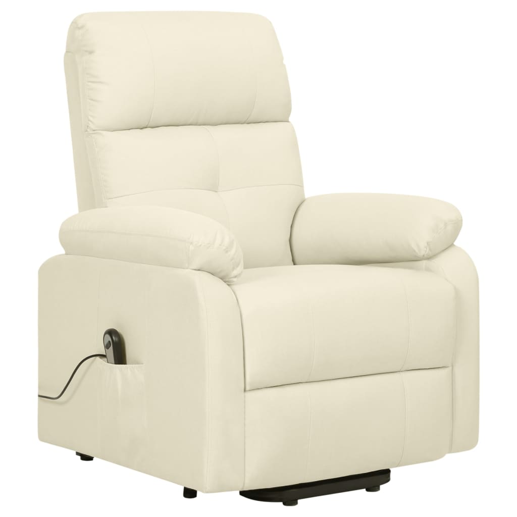 vidaXL Sillón elevable tela crema