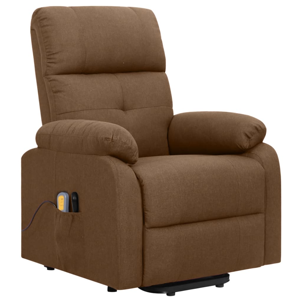 vidaXL Fauteuil de massage Marron Tissu