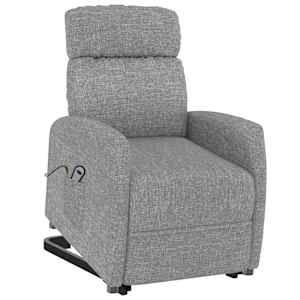 Zvedací křeslo světle šedé textil - obrázek 7