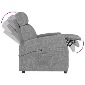 Zvedací křeslo světle šedé textil - obrázek 8