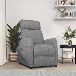 Zvedací křeslo světle šedé textil